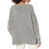 Cable Stitch Women’s Mixed Stitch Long-Sleeve Oversized Sweater – Soft Crewneck Slouchy Casual Pullover Top(Heather Grey)