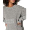 Cable Stitch Women’s Mixed Stitch Long-Sleeve Oversized Sweater – Soft Crewneck Slouchy Casual Pullover Top(Heather Grey)