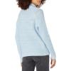 Cable Stitch Women’s Mixed Stitch Turtleneck Sweater – Mock Neck Fringe Raglan Long Sleeve Pullover Solid Color Top(Light Blue)