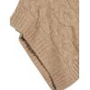 Cable Stitch Women’s Mock Neck Cable Poncho – Solid Color Oversized Sweater Knit Cape Cover-up Top(Camel)