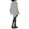 Cable Stitch Women’s Mock Neck Cable Poncho – Solid Color Oversized Sweater Knit Cape Cover-up Top(Heather Grey)