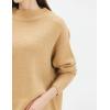 Cable Stitch Women’s Mock Neck Cozy Sweater – Oversized Soft Long Sleeve Drop Shoulder High Low Hem Slouchy Pullover Top(Camel)