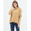 Cable Stitch Women’s Mock Neck Cozy Sweater – Oversized Soft Long Sleeve Drop Shoulder High Low Hem Slouchy Pullover Top(Camel)