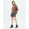 Cable Stitch Women’s Mock Neck Cozy Sweater – Oversized Soft Long Sleeve Drop Shoulder High Low Hem Slouchy Pullover Top(Caramel)