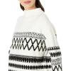 Cable Stitch Women’s Mock Neck Cozy Sweater – Oversized Soft Long Sleeve Drop Shoulder High Low Hem Slouchy Pullover Top(Ivory/Black)
