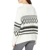 Cable Stitch Women’s Mock Neck Cozy Sweater – Oversized Soft Long Sleeve Drop Shoulder High Low Hem Slouchy Pullover Top(Ivory/Black)