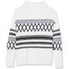 Cable Stitch Women’s Mock Neck Cozy Sweater – Oversized Soft Long Sleeve Drop Shoulder High Low Hem Slouchy Pullover Top(Ivory/Black)