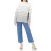 Cable Stitch Women’s Mock Neck Cozy Sweater – Oversized Soft Long Sleeve Drop Shoulder High Low Hem Slouchy Pullover Top(Ivory/Grey)