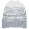 Cable Stitch Women’s Mock Neck Cozy Sweater – Oversized Soft Long Sleeve Drop Shoulder High Low Hem Slouchy Pullover Top(Ivory/Grey)