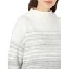 Cable Stitch Women’s Mock Neck Cozy Sweater – Oversized Soft Long Sleeve Drop Shoulder High Low Hem Slouchy Pullover Top(Ivory/Grey)