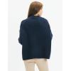 Cable Stitch Women’s Mock Neck Cozy Sweater – Oversized Soft Long Sleeve Drop Shoulder High Low Hem Slouchy Pullover Top(Navy)