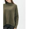 Cable Stitch Women’s Mock Neck Cozy Sweater – Oversized Soft Long Sleeve Drop Shoulder High Low Hem Slouchy Pullover Top(Olive)