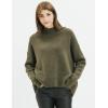 Cable Stitch Women’s Mock Neck Cozy Sweater – Oversized Soft Long Sleeve Drop Shoulder High Low Hem Slouchy Pullover Top(Olive)