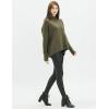 Cable Stitch Women’s Mock Neck Cozy Sweater – Oversized Soft Long Sleeve Drop Shoulder High Low Hem Slouchy Pullover Top(Olive)