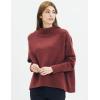 Cable Stitch Women’s Mock Neck Cozy Sweater – Oversized Soft Long Sleeve Drop Shoulder High Low Hem Slouchy Pullover Top(Wine)