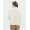 Cable Stitch Women’s Mock Neck Cozy Sweater – Oversized Soft Long Sleeve Drop Shoulder High Low Hem Slouchy Pullover Top(Winter White)