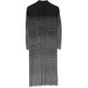 Cable Stitch Women’s Ombre Ribbed Long Cardigan - Striped Color Blocked Open Front Long Sleeve Knit Sweater Coat(Black/Grey)