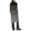 Cable Stitch Women’s Ombre Ribbed Long Cardigan - Striped Color Blocked Open Front Long Sleeve Knit Sweater Coat(Black/Grey)