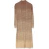 Cable Stitch Women’s Ombre Ribbed Long Cardigan - Striped Color Blocked Open Front Long Sleeve Knit Sweater Coat(Brown/Tan)