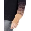 Cable Stitch Women’s Ombre Sleeve Sweater – Crewneck Raglan Lantern Long Sleeve Colorblock Striped Pullover Knit Top(Navy)