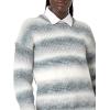 Cable Stitch Women’s Ombre Space-Dyed Crewneck Sweater – Long Sleeve Color Block Rainbow Striped Pullover Top(Black Ombre)