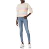 Cable Stitch Women’s Ombre Space-Dyed Crewneck Sweater – Long Sleeve Color Block Rainbow Striped Pullover Top(Rainbow Ombre)