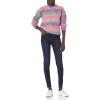Cable Stitch Women’s Ombre Space-Dyed Crewneck Sweater – Long Sleeve Color Block Rainbow Striped Pullover Top(Twilight Ombre)