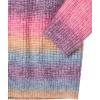 Cable Stitch Women’s Ombre Space-Dyed Crewneck Sweater – Long Sleeve Color Block Rainbow Striped Pullover Top(Twilight Ombre)