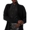 Cable Stitch Women’s Open Front Cable Cardigan – Long Sleeve Lightweight Sweater Knit Cover-Up(Black)