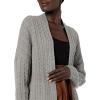 Cable Stitch Women’s Open Front Cable Cardigan – Long Sleeve Lightweight Sweater Knit Cover-Up(Heather Grey)