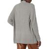 Cable Stitch Women’s Open Front Cable Cardigan – Long Sleeve Lightweight Sweater Knit Cover-Up(Heather Grey)