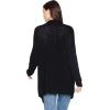 Cable Stitch Women’s Open Front Waffle Stitch Knit Cardigan – Long Sleeve Casual Sweater Coat with Pockets(Black)
