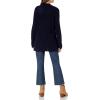 Cable Stitch Women’s Open Front Waffle Stitch Knit Cardigan – Long Sleeve Casual Sweater Coat with Pockets(Navy)