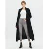 Cable Stitch Women’s Open Placket Long Cardigan – Open Front Long Sleeve Sweater Coat with Pockets(Black)