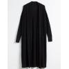 Cable Stitch Women’s Open Placket Long Cardigan – Open Front Long Sleeve Sweater Coat with Pockets(Black)