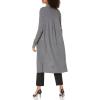 Cable Stitch Women’s Open Placket Long Cardigan – Open Front Long Sleeve Sweater Coat with Pockets(Heather Grey)