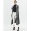 Cable Stitch Women’s Open Placket Long Cardigan – Open Front Long Sleeve Sweater Coat with Pockets(Heather Grey)