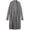 Cable Stitch Women’s Open Placket Long Cardigan – Open Front Long Sleeve Sweater Coat with Pockets(Heather Grey)