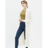 Cable Stitch Women’s Open Placket Long Cardigan – Open Front Long Sleeve Sweater Coat with Pockets(Ivory)