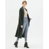 Cable Stitch Women’s Open Placket Long Cardigan – Open Front Long Sleeve Sweater Coat with Pockets(Olive)