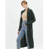 Cable Stitch Women’s Open Placket Long Cardigan – Open Front Long Sleeve Sweater Coat with Pockets(Olive)