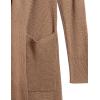 Cable Stitch Women’s Open Placket Long Cardigan – Open Front Long Sleeve Sweater Coat with Pockets(Taupe)