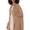 Cable Stitch Women’s Open Placket Long Cardigan – Open Front Long Sleeve Sweater Coat with Pockets(Taupe)