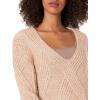Cable Stitch Women’s Oversized Argyle Tunic Sweater – V-Neck Drop Shoulder Long Sleeve Loose Pullover Top(Dusty Rose)