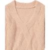 Cable Stitch Women’s Oversized Argyle Tunic Sweater – V-Neck Drop Shoulder Long Sleeve Loose Pullover Top(Dusty Rose)