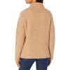 Cable Stitch Women’s Oversized Cozy Boucle Cowl Neck Sweater – Long Sleeve Waffle Knit Turtleneck Pullover Top(Camel)