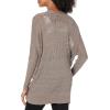 Cable Stitch Women’s Oversized Lightweight Cardigan – Open Front Drop Shoulder Pointelle Stitch Knit Cover-up(Ash Brown)