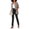 Cable Stitch Women’s Oversized Lightweight Cardigan – Open Front Drop Shoulder Pointelle Stitch Knit Cover-up(Ash Brown)