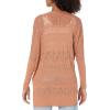 Cable Stitch Women’s Oversized Lightweight Cardigan – Open Front Drop Shoulder Pointelle Stitch Knit Cover-up(Nutmeg)