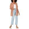 Cable Stitch Women’s Oversized Lightweight Cardigan – Open Front Drop Shoulder Pointelle Stitch Knit Cover-up(Nutmeg)